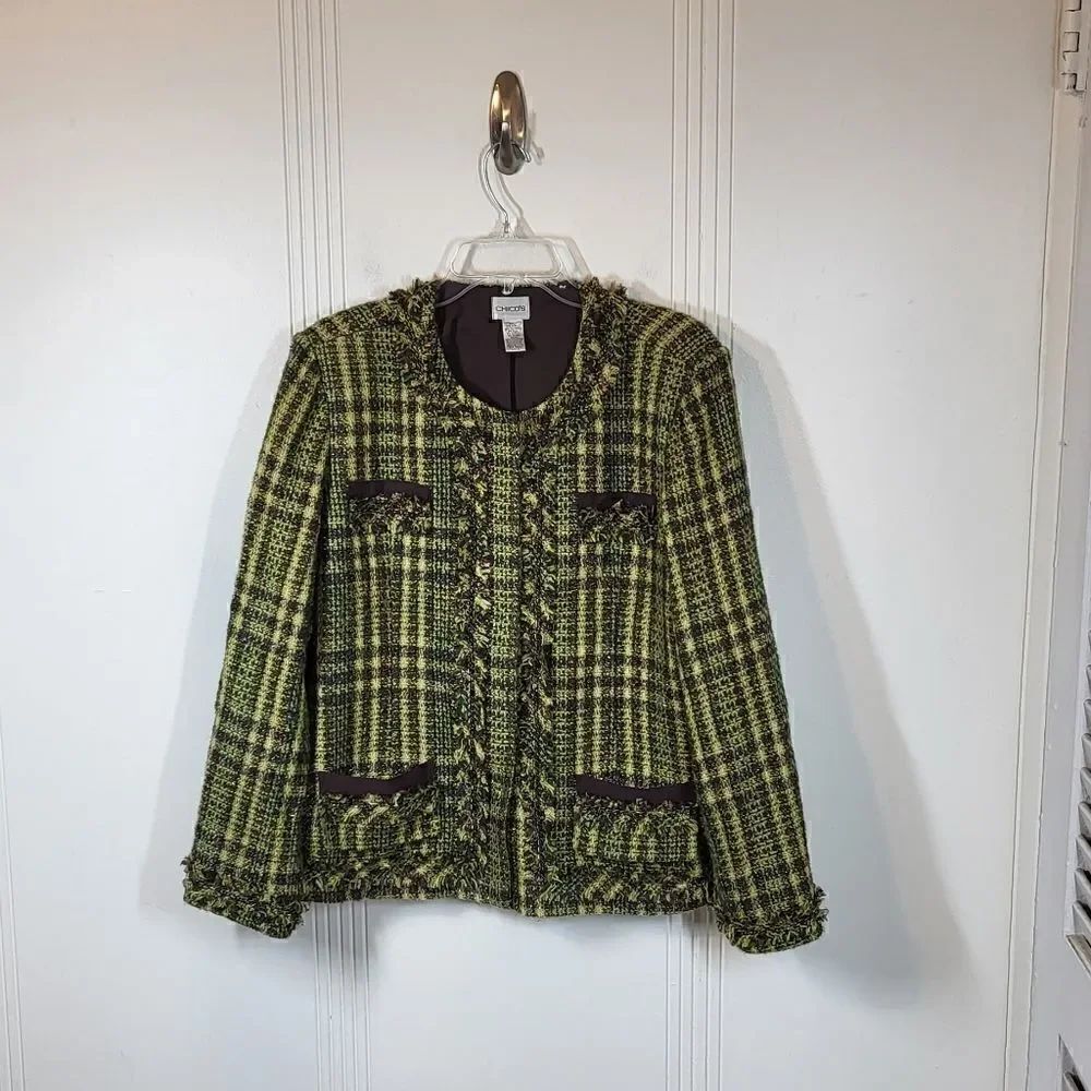 Chico's Green Wool Blend Jacket
